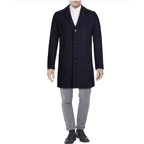 Cole Haan Melton Button Front Wool-Blend Coat - Men's Size L * M311 - Picture 3 of 11